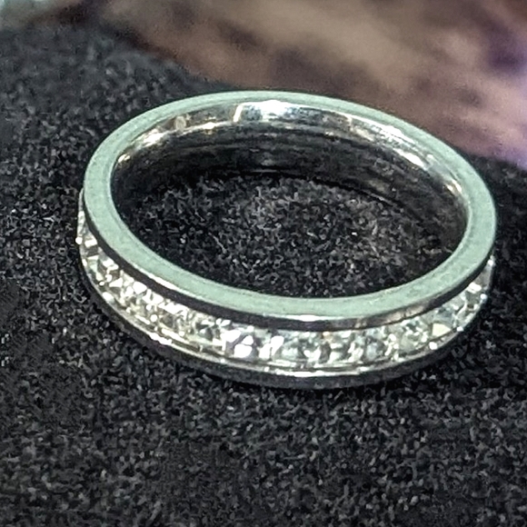 Titanium CZ Diamond Eternity Ring Size 9, 10.5, 11.5 - Picture 1 of 5